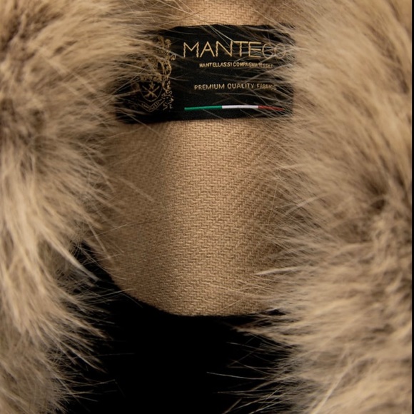 Zara coat wool blend 75% long camel belted rope trench fur collar Manteco - Picture 8 of 15